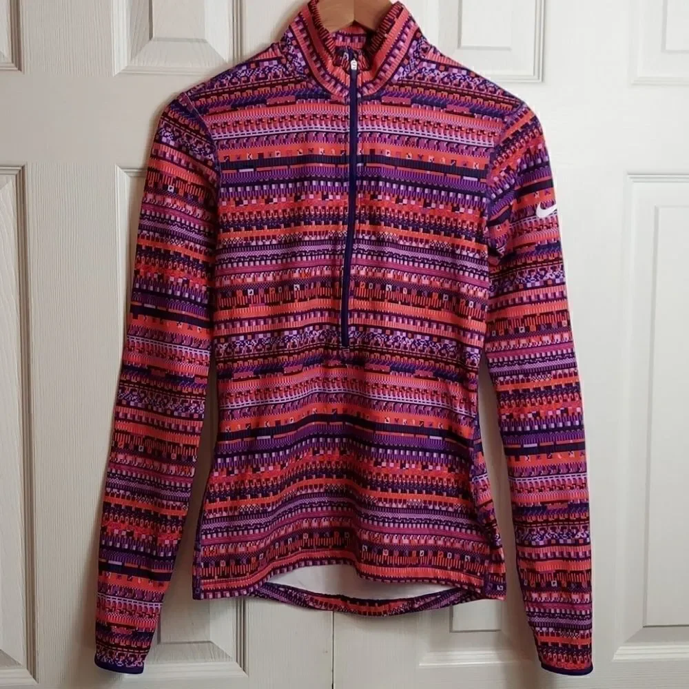 Nike Pro Hyperwarm 8 Bit Half Zip Pullover Sz S